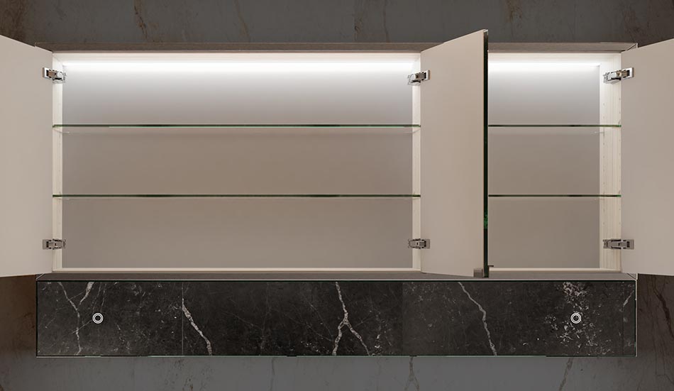 Lily LED szekrény intelligens tükörrel és Bluetooth funkcióval | ARTFORMA