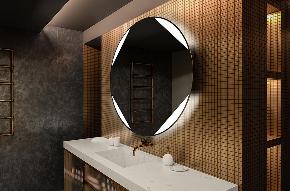 Háttérvilágítású, kerek LED-es tükör, ideális hangulatjavító belső terekhez | ARTFORMA