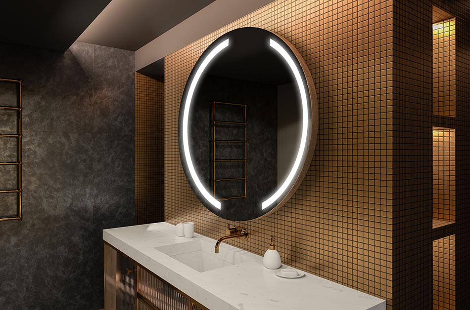 Modern, prémium stílusú, puha LED-es világítású, kerek tükör | ARTFORMA