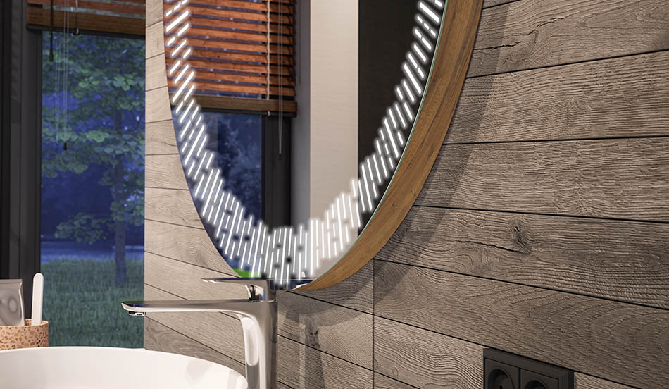 Kerek LED tükör környezeti hatással és elegáns diffúz fénnyel | ARTFORMA