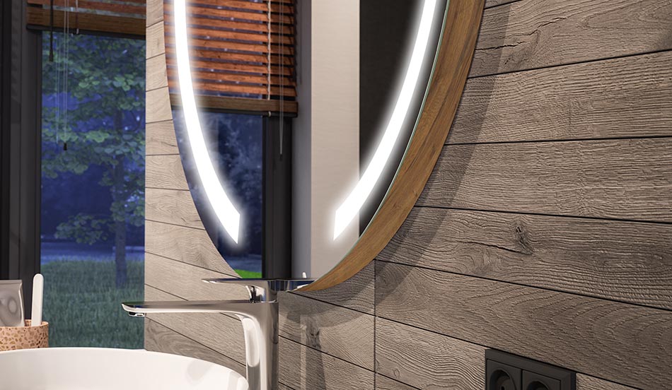 Kerek LED tükör környezeti hatással és elegáns diffúz fénnyel | ARTFORMA