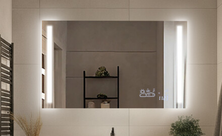 Téglalap alakú klasszikus tükrök világítással