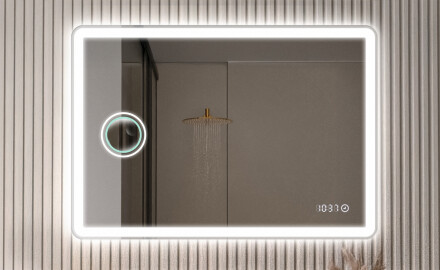 Lekerekített klasszikus tükrök világítással