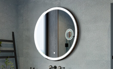 Kerek tükrök díszes fedéllel