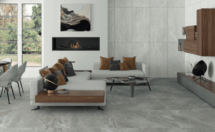 Mázas padlólap, 60x120 cm, világosszürke, matt, rektifikált, A4H125 Materia Pearl
