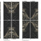 Nagyformátumú, 120x280 cm-es, Bookmatch mintázatú, fekete, fényes, arany erezetű, rektifikált padlólap A4H203 Pierre Black #3