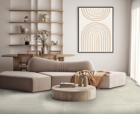 Mázas padlólap, 60x120 cm, világosszürke beton, matt, rektifikált, A4H302 Massive Snow