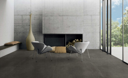Mázas padlólap, 60x120 cm, sötét szürke beton, matt, rektifikált, A4H327 Massive Dimgray