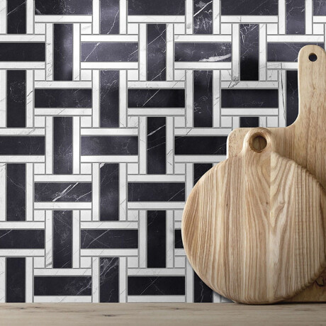 120x280-as nagyméretű, fekete márvány mintázatú, fehér erezetű, matt felületű porcelánlap A4H688 Markina Black #6