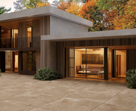 Nagyformátumú porcelánlap 120x280, beton színű, taupe, matt, A4H758 Louft Taupe