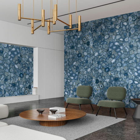 Nagyformátumú porcelánlap 120x280, kék agát, fényes felület, A4H832 Aghatina Azul #2