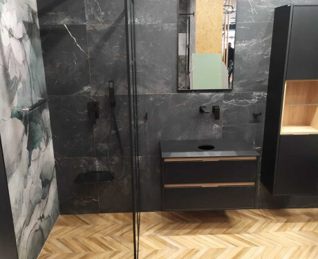 Mázas porcelánlap padlóra, 60x120 cm, matt fekete, rektifikált, A4H85 Iroc Black