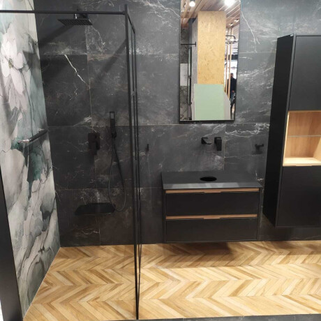 Mázas porcelánlap padlóra, 60x120 cm, matt fekete, rektifikált, A4H85 Iroc Black #1