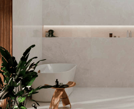 Nagyformátumú 100x100-as porcelánlap, márványminta erezettel, fényes felületű, A4H941 Saffire Cream
