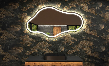 LED Fürdőszobai Tükör Irreguláris Formával C223