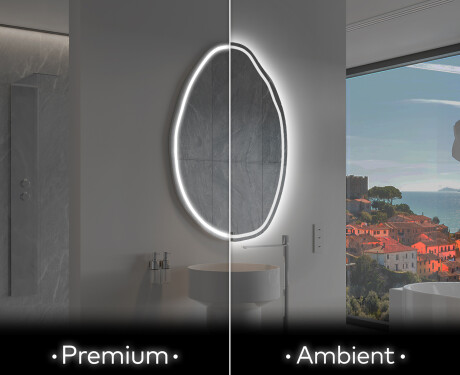 LED Fürdőszobai Tükör Irreguláris Formával U223
