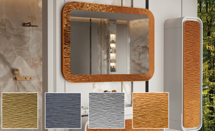 Lekerekített tükör fém keretben L287