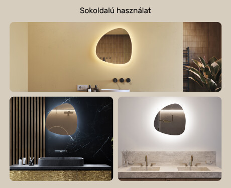LED Fürdőszobai Tükör Irreguláris Formával 54x54cm hideg LED színnel 7000K, meleg színnel 3000K vagy semleges színnel 4500K #2