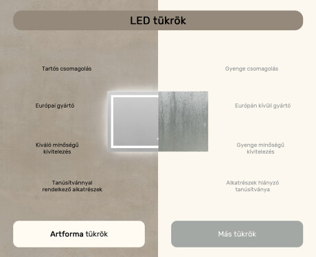 Fürdőszoba Tükör Világítással LED L15 120x80cm - SmartScreen, DualColor #7