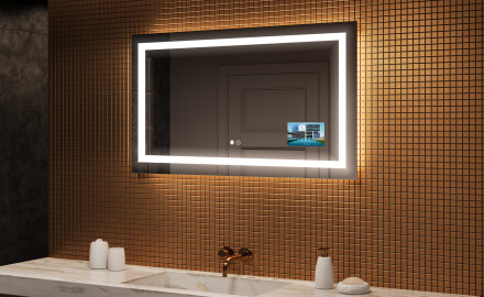 Fürdőszoba Tükör Világítással LED L15 120x80cm - SmartScreen, DualColor, Tükörpárátlanító Fűtőfólia