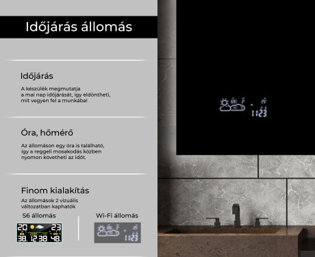 Fürdőszoba Tükör Világítással LED L62 #5