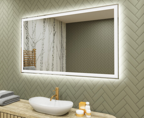 Fürdőszoba Tükör Világítással LED 120x70cm hideg LED színnel 7000K, meleg színnel 3000K vagy semleges színnel 4500K