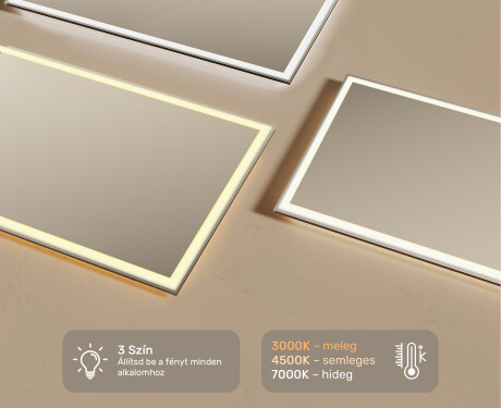 Fürdőszoba Tükör Világítással LED 120x70cm hideg LED színnel 7000K, meleg színnel 3000K vagy semleges színnel 4500K #3