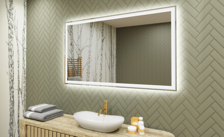 Fürdőszoba Tükör Világítással LED 120x70cm hideg LED színnel 7000K, meleg színnel 3000K vagy semleges színnel 4500K