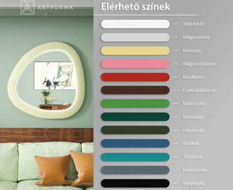 LED tükör szabálytalan vonalvezetéssel és lakkozott MDF kerettel L308 #3