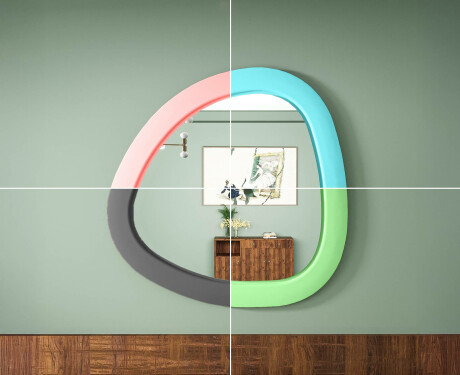 LED tükör szabálytalan vonalvezetéssel és lakkozott MDF kerettel L308 #6