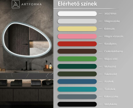 Aszimmetrikus LED tükör lakkozott MDF kerettel L310 #3