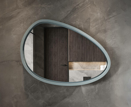 Aszimmetrikus LED tükör lakkozott MDF kerettel L310 #4