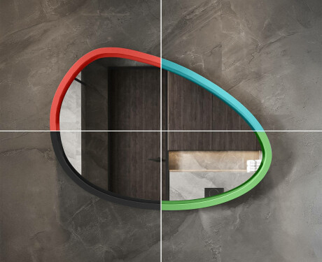 Aszimmetrikus LED tükör lakkozott MDF kerettel L310 #6