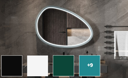 Aszimmetrikus LED tükör lakkozott MDF kerettel L310