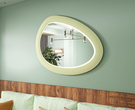 Aszimmetrikus LED tükör MDF kerettel L310