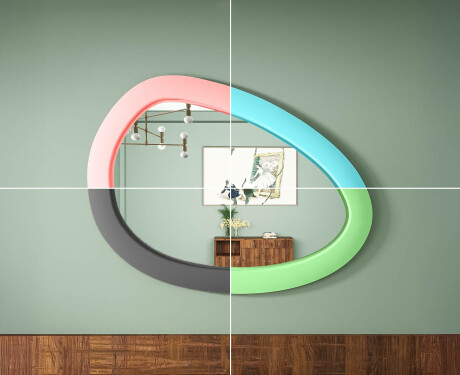 Aszimmetrikus LED tükör MDF kerettel L310 #6