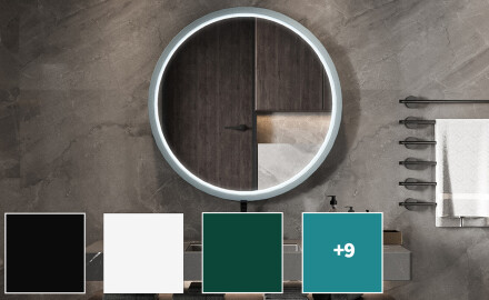 Kerek LED tükör lakkozott MDF keretben L306