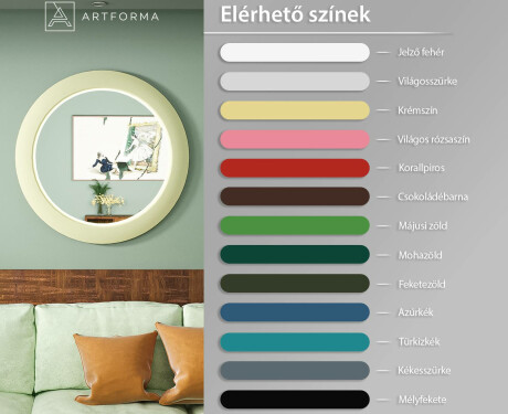 LED tükör MDF-ből, kerek, lakkozott keretben L306 #3