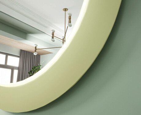 LED tükör MDF-ből, kerek, lakkozott keretben L306 #6