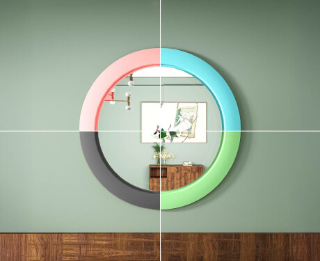 LED tükör MDF-ből, kerek, lakkozott keretben L306 #7