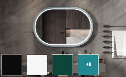 Stadion alakú LED tükör lakkozott MDF keretben L307