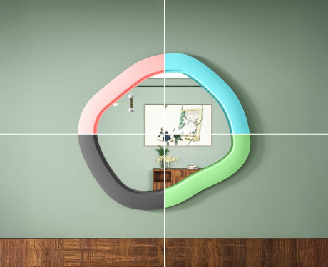 Designos LED tükör MDF-ből geometrikus formában L309 #6
