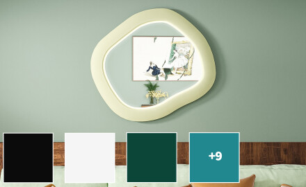 Designos LED tükör MDF-ből geometrikus formában L309