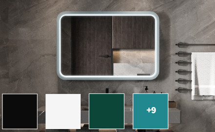 Lekerekített LED tükör lakkozott MDF kerettel L305