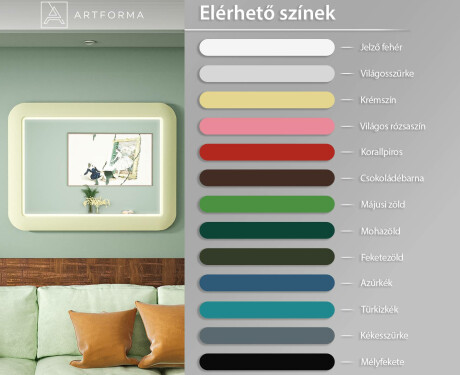 Lekerekített LED tükör fényes MDF keretben L305 #3