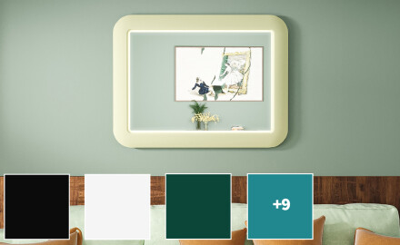 Lekerekített LED tükör fényes MDF keretben L305