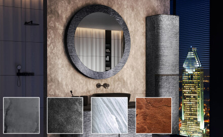 Kerek tükör kőkeretben L294