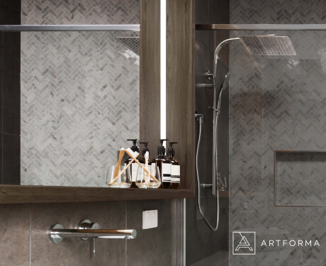 LED fürdőszobai tükör WoodenFrame kerettel, Oslo tölgy színben #10