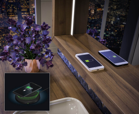 LED fürdőszobai tükör WoodenFrame kerettel, Oslo tölgy színben #7