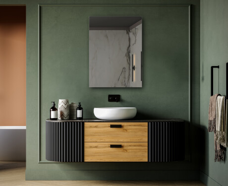 Szögletes függőleges fali tükörlap L198